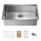Kibi 30in Handcrafted 316 Stainless Steel 16 Gauge Single Bowl Workstation Undermount Kitchen Sink K3-S30T - alternate 1